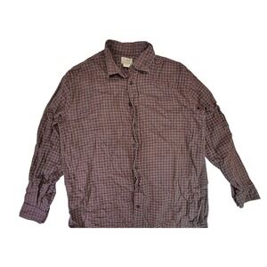 LL Bean Mens L Tall Plaid Flannel Button Up Shirt Casual Outdoor Long Sleeve